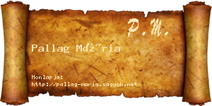Pallag Mária névjegykártya